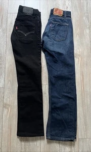 Lot Of 2 Boys Size 12 Levi’s Jeans 26 X 26 - Picture 1 of 11
