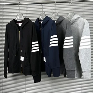 Thom Browne Men/Women's Classic Zipper Hoodie Long Sleeve Jacket Hooded Sweater - Picture 1 of 28