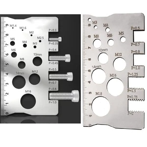 Screw Thread Pitch Gauge Ruler for Measuring Bolt Nut Sizes Stainless Steel - Picture 1 of 12