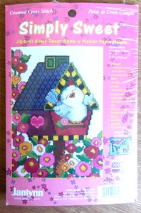 NEW  Simply Sweet by Janlynn Cross Stitch Kit #54-91   "Home Tweet Home"   5x7 - Picture 1 of 3