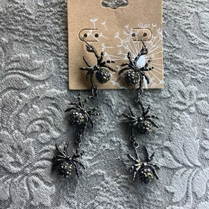 Spinne schwarze Strass Ohrringe Cracker Barrel - super süß! - Bild 1 von 6