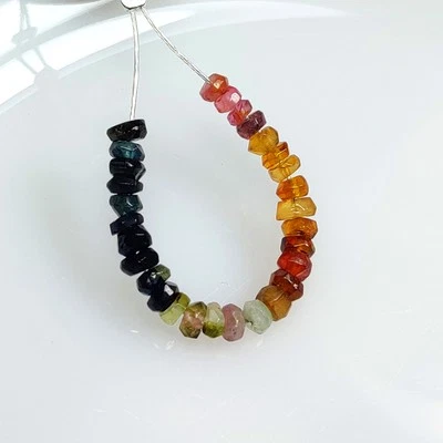 5.77 Ct  Natural Multicolor Tourmaline Round Cut Beads - 7602 - Image 1 of 2