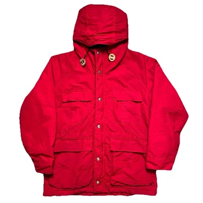 LL Bean Baxter State Parka Medium Zip Wool Flannel Vintage Jacket Womens Red 90s - Image 1 of 4