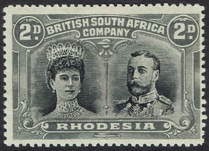 RHODESIEN 1910 KGV DOPPELKOPF 2D PERF 14 - Bild 1 von 2