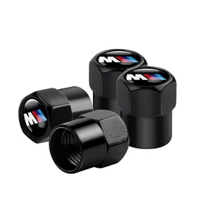 4 STK Ventilkappen Reifen für BMW M-Logo Aluminium - Schwarz - Picture 1 of 1