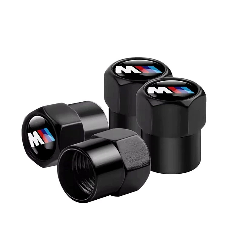 4 STK Ventilkappen Reifen für BMW M-Logo Aluminium - Schwarz - Image 1 of 1