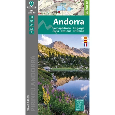 Andorra Editorial Alpina hiking map inc routes + places to see - Image 1 of 4