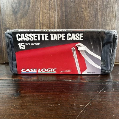 Vintage CASE LOGIC 15 Cassette Tape Case CL-15 Grey Storage Travel Holder NOS - Image 1 of 4
