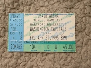 HARTFORD WHALERS vs. WASHINGTON CAPITALS 1995 NHL Ticket Stub APR 21ST - Picture 1 of 2