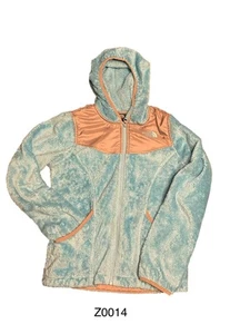 The North Face Kids Fleece Jacket Size M Turquoise Hooded Full Zip Warm Outdoor - Picture 1 of 7