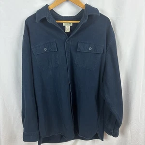 L.L. Bean Herren XL Tall schweres Flanellhemd blau 100% Baumwolle Arbeitshemd - Bild 1 von 9