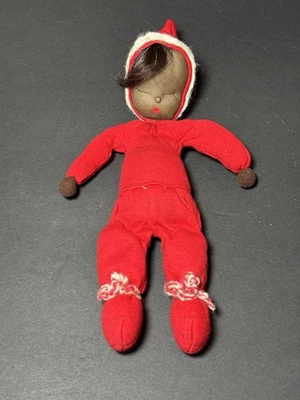WOW Xmas RARO AFRO-AMERICANO Shackman 1957 Boneca Bebê Sonolento Preta STOCKINETTE - Imagem 1 de 4
