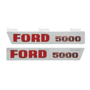 Hood Decal Set for Ford 5000 1965-1968 Tractor - UK Made Vinyl Transfers Kit - Picture 1 of 1