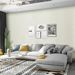 Mix Plain Textured Wallpaper 3D Effect Beige Stripes Living Room Wall Paper 5㎡ - Picture 1 of 24