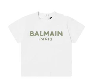 BALMAIN T SHIR BABY SS TEE W/ SMALL LOGO ON CHEST BT8531 100 - Picture 1 of 1