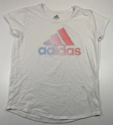 Camiseta Adidas Niñas Blanca Multicolor Logo Talla Grande (14) Foto 1 de 4