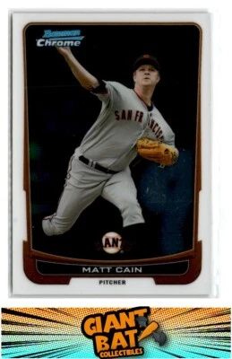 2012 Bowman Chrome #195 Matt Cain - Image 1 of 2