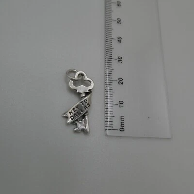 Vintage Dallas TX Key to the City Charm Pendant Sterling Silver .925 25mm 1.8g - Image 1 of 4
