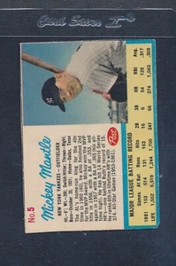 1962 Post Cereal #005 Mickey Mantle Yankees (Post Back) VG/EX *1383 - Bild 1 von 1
