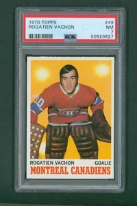 1970 Topps Hockey Card - #49 Rogatien Vachon, PSA 7 NM - Picture 1 of 2