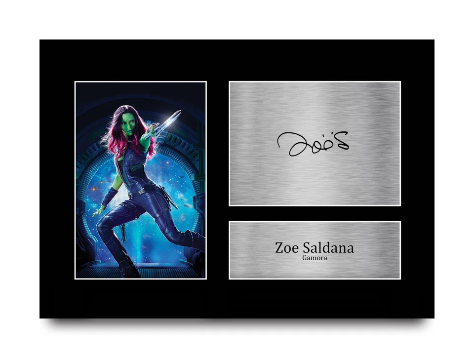Zoe Saldana Guardians of the Galaxy Gamora Gifts Signed A4 Photo Print Movie Fan - Image 1 of 1