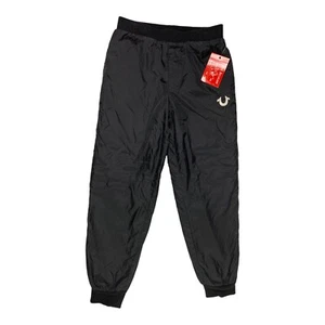 True Religion Lined Sweatpants Elastic Waist Fleece Pockets Black Boy Girl ZS S - Picture 1 of 10