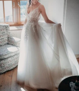 Prinzess Hochzeitskleid Aus 2023 Passt Taille 71 cm, 175 cm Länge Mit Schleppe - Bild 1 von 19