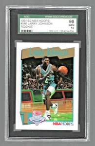 1991 NBA Hoops Larry Johnson Hornets #546 Rookie SGC 98 (10) #1354214-024 - Picture 1 of 2