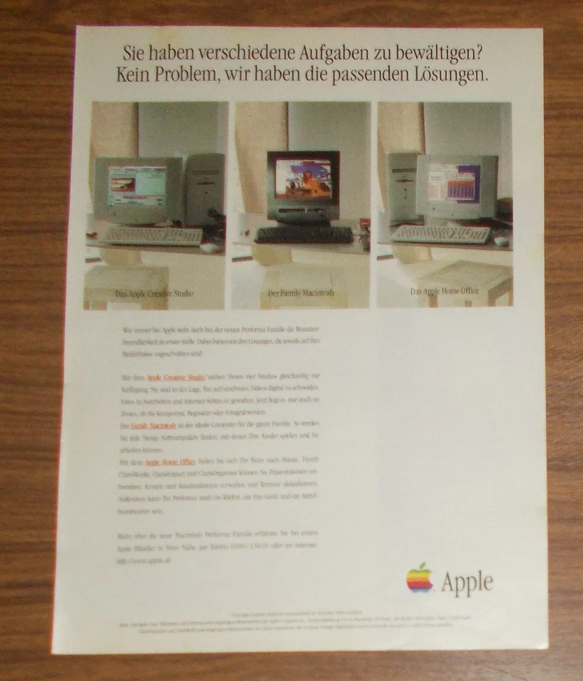 Seltene Werbung APPLE Creative Studio Family Macintosh Home Office 1996 - Bild 1 von 1