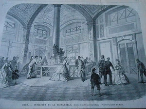 Gravure 1868 - Bade Interieur de la Trinkhalle - Picture 1 of 1