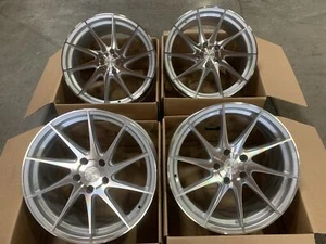 18x8.5 +35 | Aodhan AH09 5x114.3 Gloss Silver Machined Face Wheels (Used Set) - Picture 1 of 7