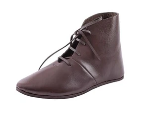 Botas de cuero medievales botas renacentistas con cordones calzado de cuero histórico - Imagen 1 de 10