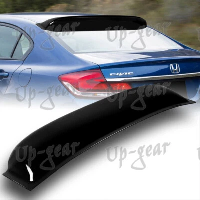 Para 06-15 Honda Civic DX LX EX Sedán Negro ABS Ventana Trasera Techo Alerón Visera Foto 1 de 4