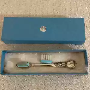 Vintage WEB Company Baby Pewter Toothbrush NIB - Picture 1 of 7