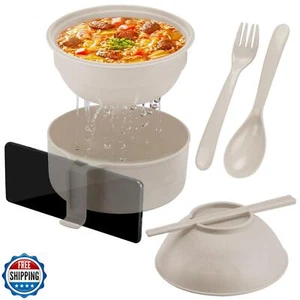 ZENGABIA Ramen Noodle Bowls Microwavable, 33oz Wheat Fiber Instant Noodle Bow - Picture 1 of 5