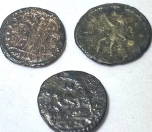 3 Small Genuine Ancient Roman Coins 260-360AD Nice Details - Picture 1 of 11