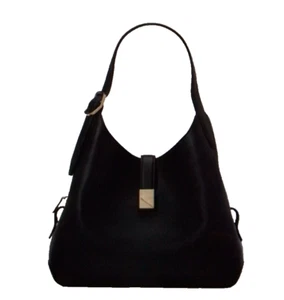 Neu Kate Spade New York Deco Medium Umhängetasche schwarz genarbtes Leder K1557 - Bild 1 von 14
