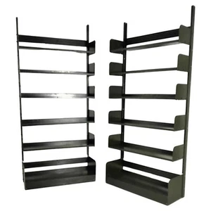 Pair of “Congresso” olive green metal bookcases by Lips Vago 1960s, 70s - Picture 1 of 13