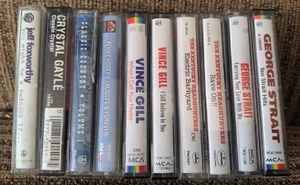 10x Country Music Western cassette Tape Lot - Vince Gill George Strait Etc Etc - Picture 1 of 3