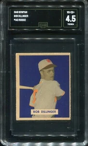 Bowman #143 1949 Bob Dillinger St. Louis Browns (guión) - RC - GMA 4,5 en muy buen estado/excelente+ - Imagen 1 de 2