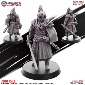 Espada Celestial General - 32 mm Héroe Fantasía Cathay Chino | Miniatura DnD - Imagen 1 de 2