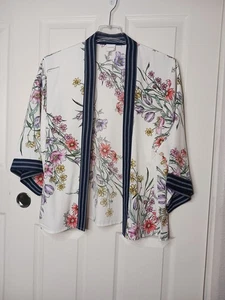 Top cardigan Cupio kimono papaya bianco fiori muti cupio boho hippie med donna - Foto 1 di 11