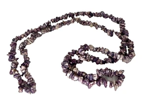 Collana filo lungo - perline granato naturale agata - 32 in - Foto 1 di 13