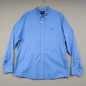 Charles Tyrwhitt Dress Shirt Mens XL Slim Fit Solid Blue Cotton Button Down - Picture 1 of 9