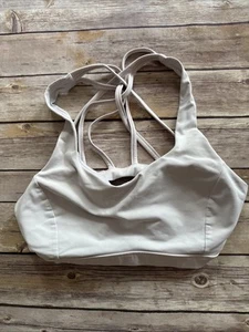Lululemon weißer Luxtreme Träger-BH hinten frei zu sein W2AJ8S EUC Größe 6 - Bild 1 von 4