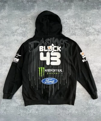 Sudadera con Capucha DC X Monster Energy Ken Block #43Rally Car Aislada Cremallera Completa RARA Talla L - Imagen 1 de 4