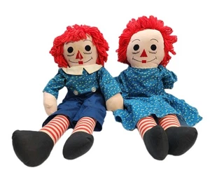 Vintage Raggedy Ann & Andy Handmade By Margi Merz 24" Set - Picture 1 of 8