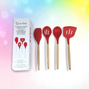 Juego de utensilios de silicona SUR LA TABLE 4 piezas en rojo nuevo en caja valor de venta $40 - Imagen 1 de 14