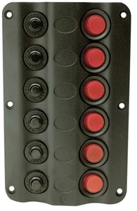 MARINE CIRCUIT BREAKER PANEL WITH LIGHTED LED SWITCHES 6 GANG BOAT - Picture 1 of 1