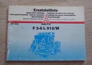 Deutz Motoren F3 - 6L 912 / W Ersatzteilliste - Bild 1 von 1